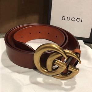 Gucci Accessories - 🌸New Gucci Brown Gold Brass Belt Gucci Accessories - 🌸New Gucci Brown Gold Brass Belt
